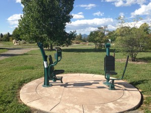 Outdoor Exercise Equipment at the Fitness Circuit at the Louisville CO arboretum by the rec center